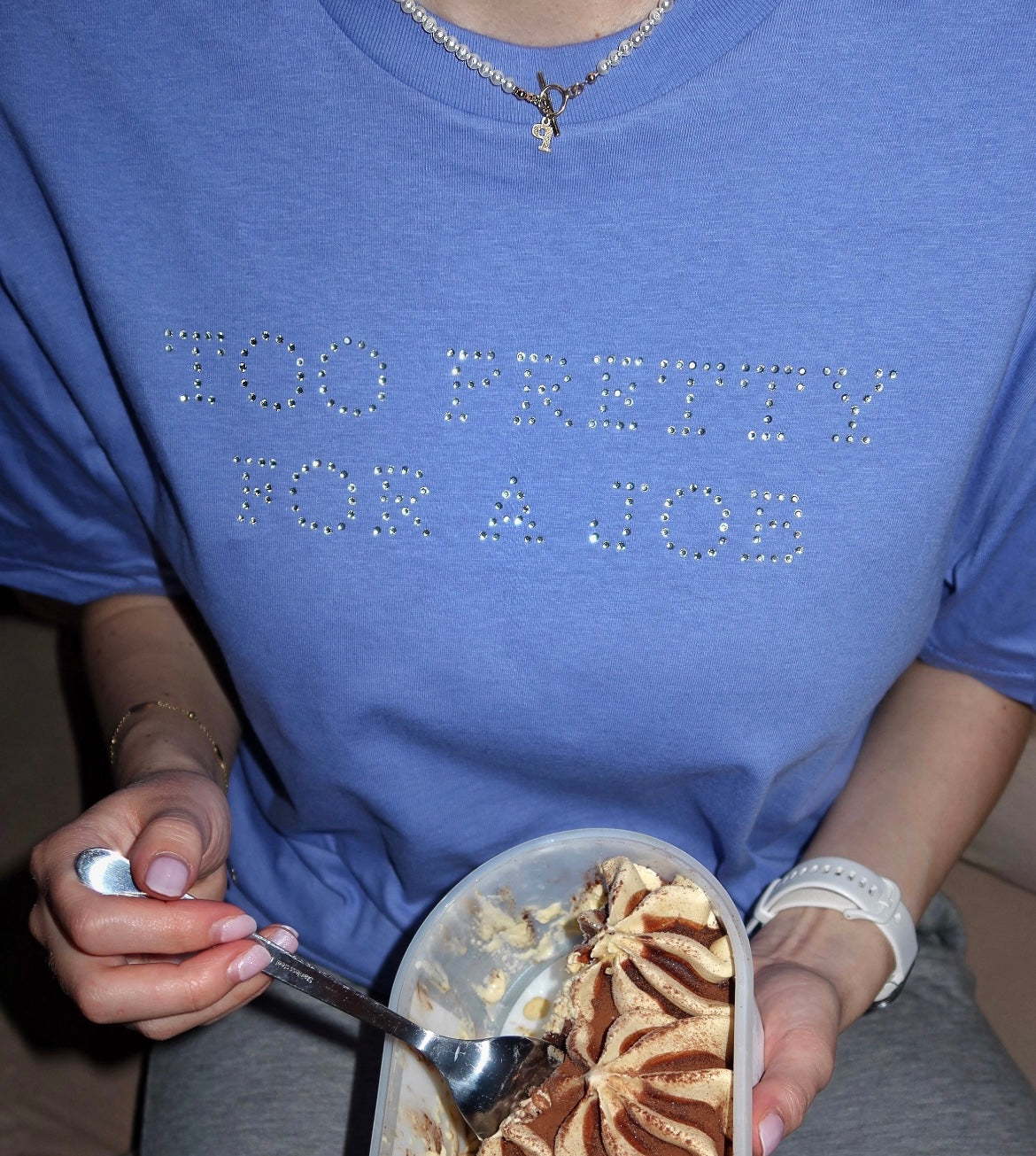 TOO PRETTY FOR A JOB DIAMENCIKI FIOLETOWA KOSZULKA ROZMIAR M OUTLET