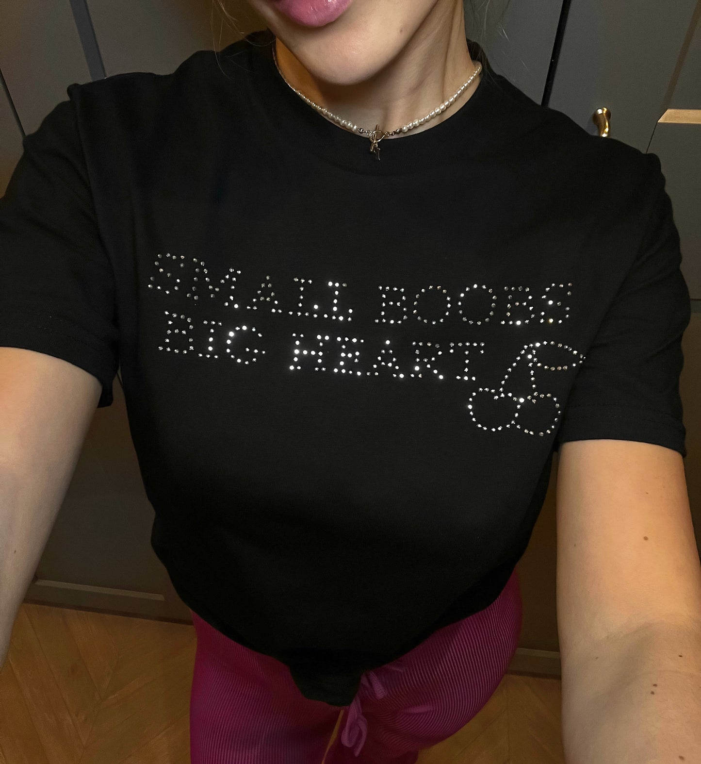 SMALL BOOBS BIG HEART DIAMENCIKI JASNONIEBIESKA KOSZULKA S OUTLET
