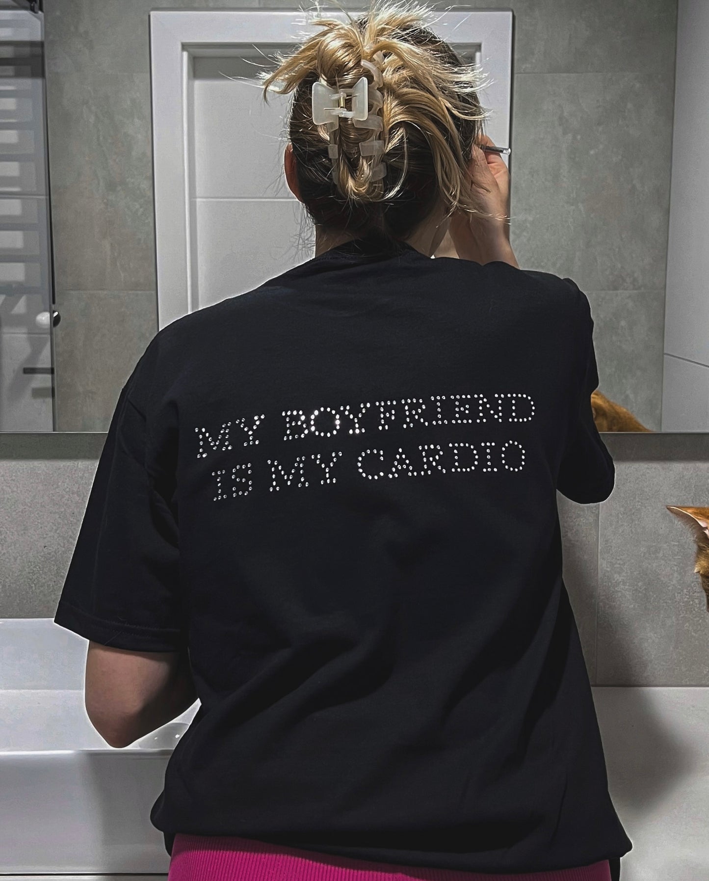 MY BOYFRIEND IS MY CARDIO DIAMENCIKI KOSZULKA