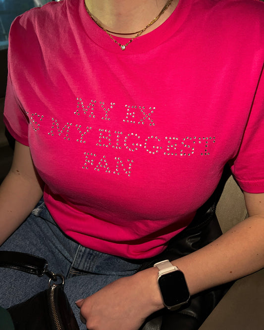 MY EX IS MY BIGGEST FAN DIAMENCIKI RÓŻOWA KOSZULKA ROZMIAR S OUTLET